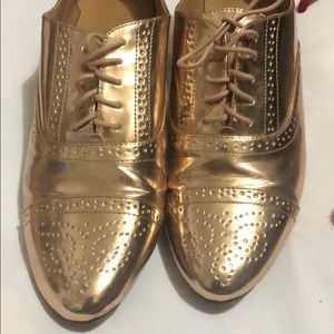 Jcrew rose gold loafers sz 8
